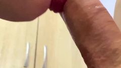 Blowjob with a view from the bottom of sperm in the mouth