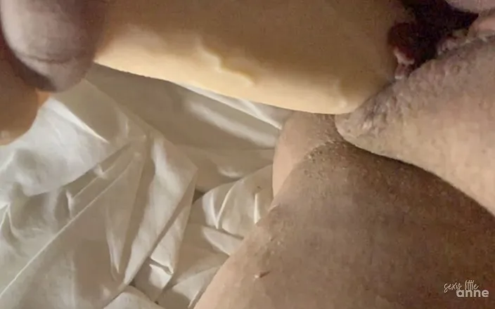 sexylittleanne: Using my bigger dildo