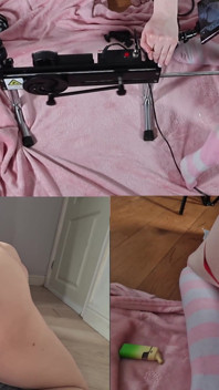Sharing Double Sided Fuck Machine with Massive Toys