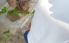 Spazieren Sie im Garten, sexy heißer tag-handjob