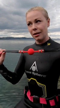 Ocean Rope Bondage with Ballgag in Wetsuit