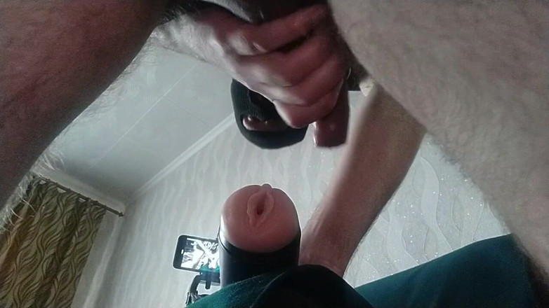 Hot guy solo: Horny college gay rough fucking pocket pussy with moaning and...