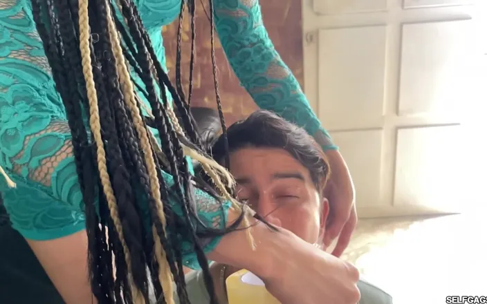 Selfgags femdom bondage: Handyman Turned Foot Slave