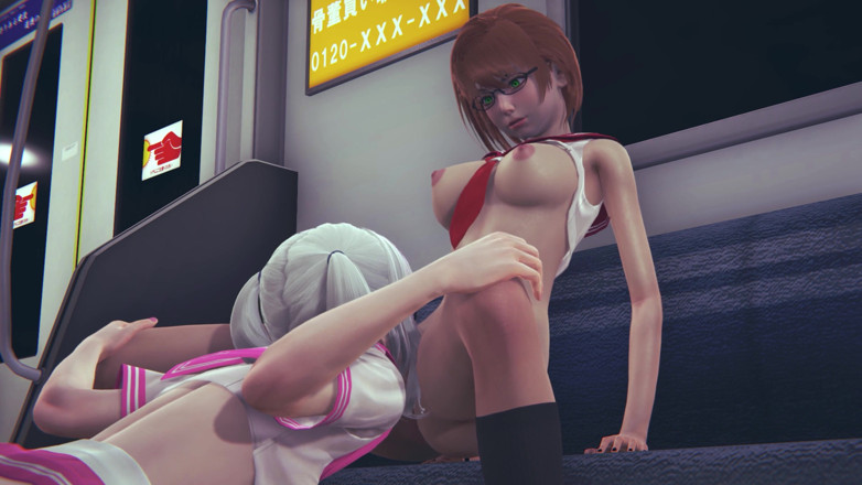Waifu club 3D: Awek kolej menjilat pepek kawan berambut merah di dalam kereta...