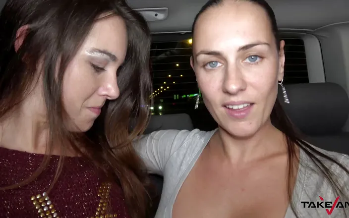 Take Van: Foursome in driving car with Mea Melone Wendy Moon &amp; big...