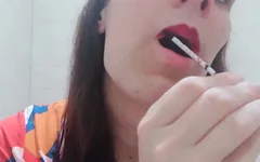 Brushing Hair & Painting Lips