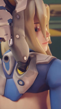 Overwatch Mercy Dr Office 3D Hentai Cartoon solo pussy play, boquete desleixado e duro