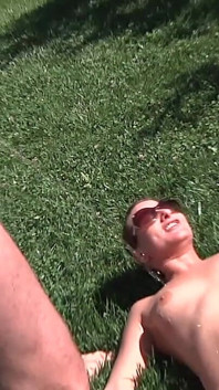 Guy with Mask Pisses on Skinny Brunette and Then Fingers Her and She Blows His Cock