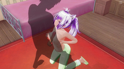 H3DC: Iubită 3D Hentai în pijamale verzi freacă pula țâței