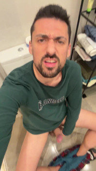 Hot Stepdaddy Jerking off in Bathroom