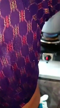 Sexy Cooking in Blouse Petticoat & Pussy Show