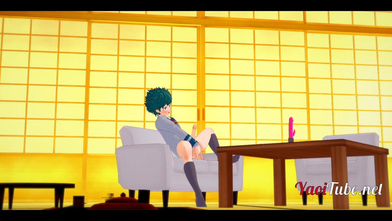 Yaoitube: Boku No Hero Yaoi - Deku Prostata Orgasm med fingret, cums...
