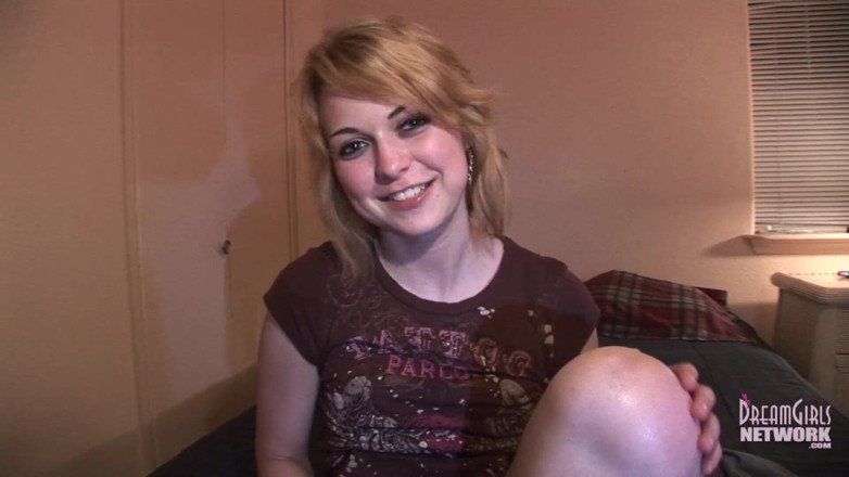 Dream Girls: Cute shy coed first timer shows her pussy