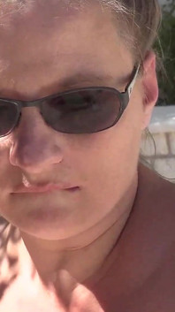 Pregnant Brunette with Sunglasses Gets Pissed on Tits by Guy