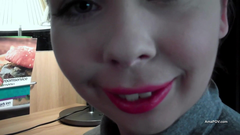 AmaPOV: Fully clothed Cherry English takes a big mouthfull of cum...