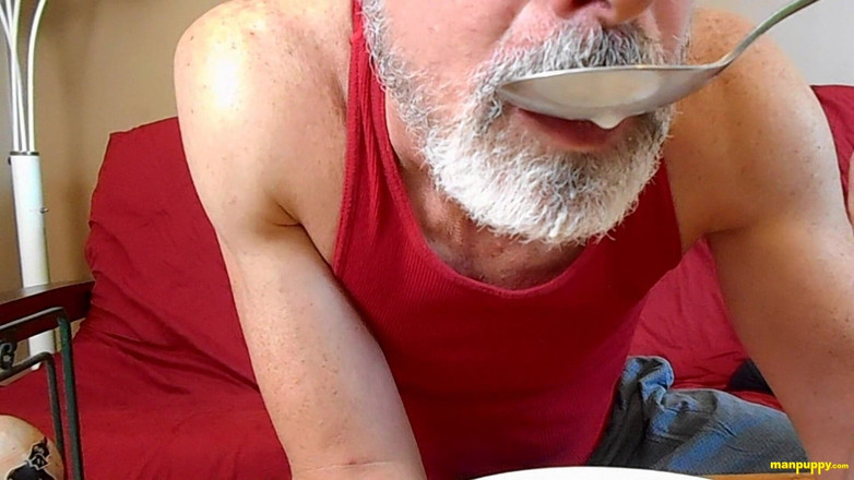 Man Puppy: Giant Stepdad Shares His Cereal with You - Daddy Giant 5