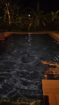 Esposa caliente arriesgando follar en piscina pública por la noche