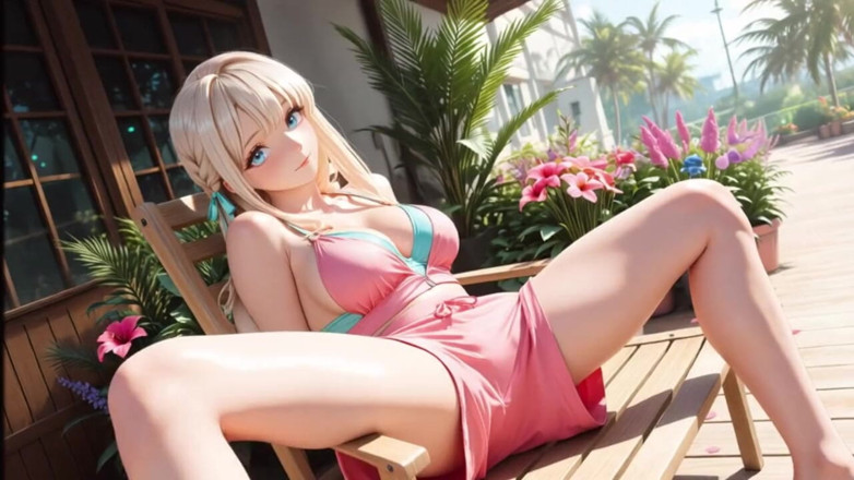 Tay Swift X: Si blonde Cantik Melancap Peribadi Di Teres Tropika Cerah Dari...