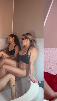 Lo schiavo beve il piscio di 3 dee Ft miss Lith Medea mistress infinity Maz Morbid
