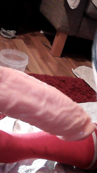Extreme Big White Dildo Penetrates Me From Behind and I Loved It
