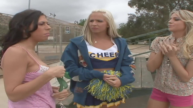 Lesbian Love Movies: Three Way Toy Share - Dark Haired Babe and Two Blondes...