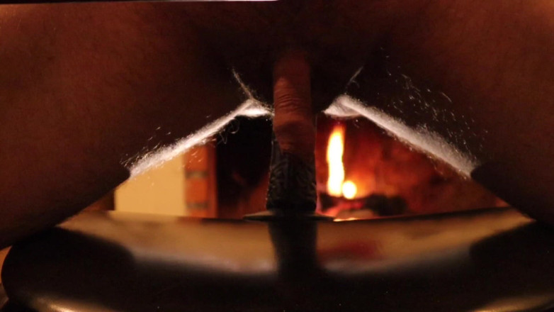 My little secret: Dildo in front of the fireplace