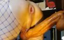 NeetraSurik: Purple fishnet solo anal de quatro