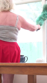 Auntjudys - Mature Hairy GILF Mrs. Claire Gets Horny Cleaning the House