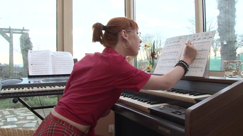 Nude in France: Amazing petite redhead student slut gets deep sodomized