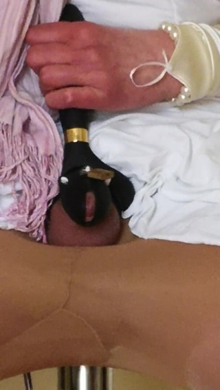 Wet Perversions In Nylons: Wearing a chastity and being horny part I