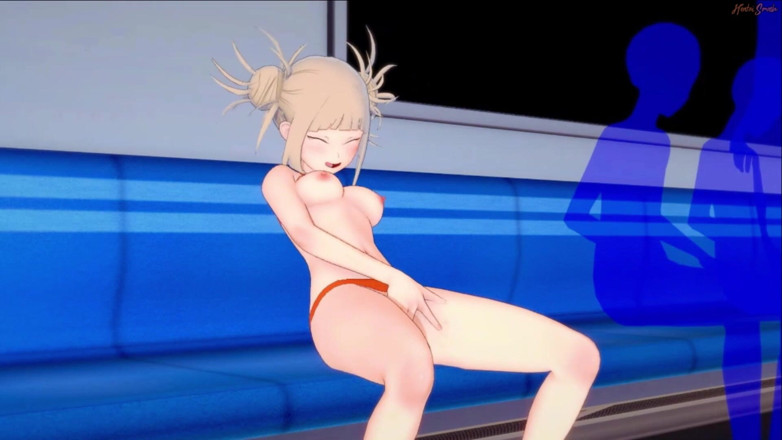 Hentai Smash: Himiko Toga dotyka się w pociągu. Mój bohater hentai.