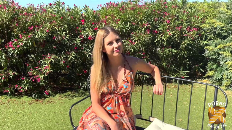 Porno Baguette: Rebecca, Gorgeous Blonde, Gets Fucked by Two Dudes