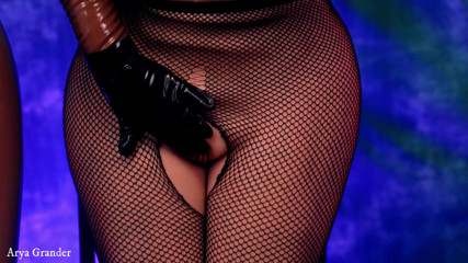Arya Grander: Sexual latex MILF mistress playing with real sex doll femdom...