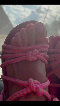 This new lilac pedicure is great with my pink sandals, don't you think?