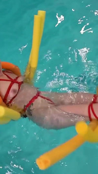 Bratty Lucy's Wet Punishment: Rope, Clamps &noodles