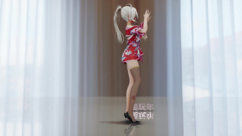 MikuMotion: Шоколадные сливки из чонгсама; Черные чулки; Высокие каблуки с красными подошвами