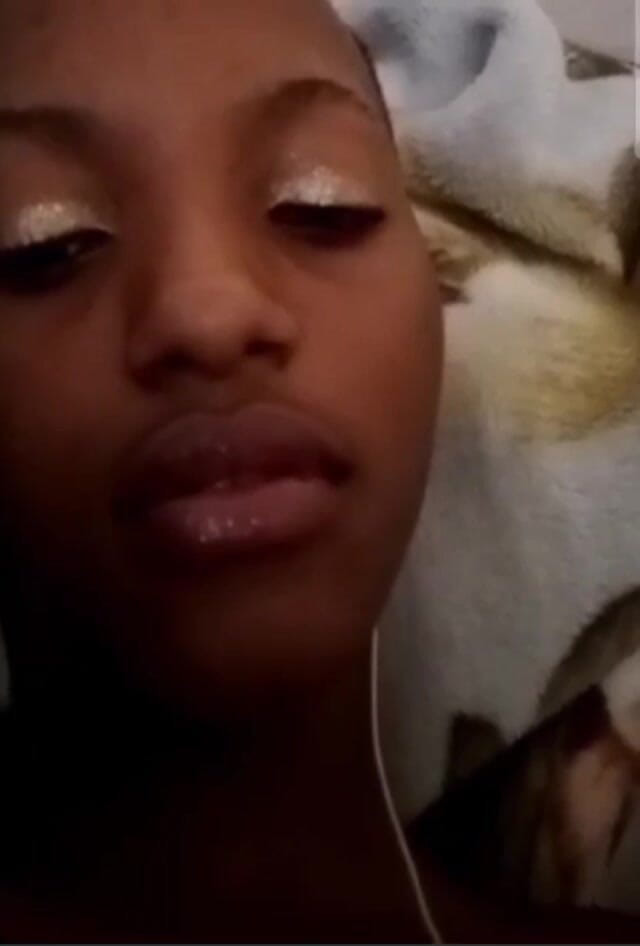 Me and my new slut: Gadis sange kulit hitam lagi asik masturbasi sama pacarnya di...