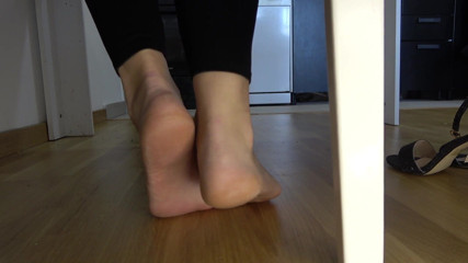 Anna Sky: Secretary Anna relaxes her feet at work