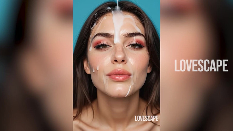 Lovescape: Sesiune orală intensă: îneacături și recompensă finală lipicioasă pe față