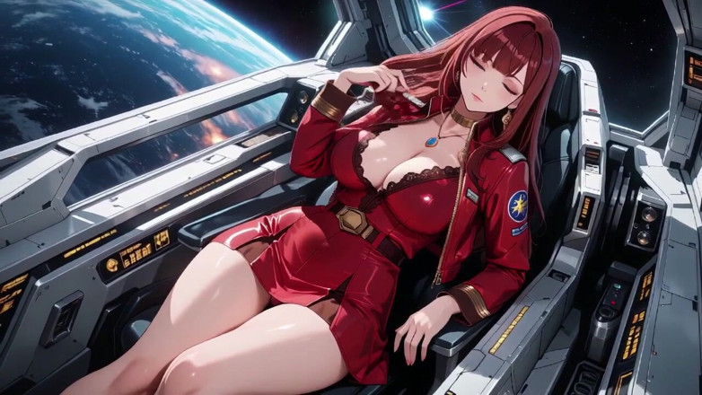 Tay Swift X: Red-haired Commander! Private Moments in the Sci-fi Ship Cockpit
