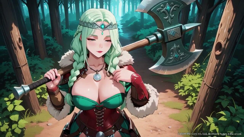 Tay Swift X: Leaning Lazily on Her Glowing Staff, Her Battle Armor Slightly...