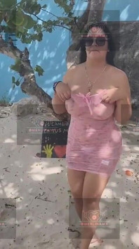 Merlinamx - Busty Swinger Wife Undressing on the Beach in Front of People