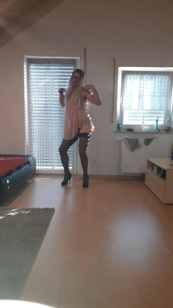 Julia CD: Sexy lingerie crossdresser teen