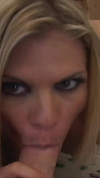 Hot Blonde Sucks a Long Dick Until He Cums in Her Mouth