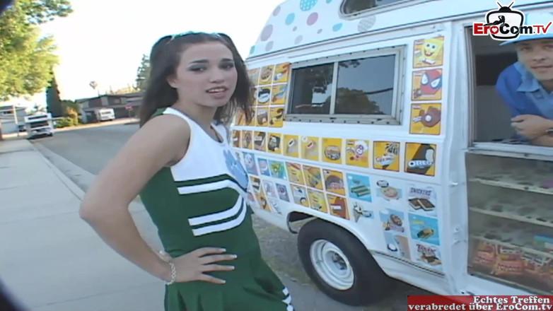 EroCom: Slim brunette teen girl pick up at the street