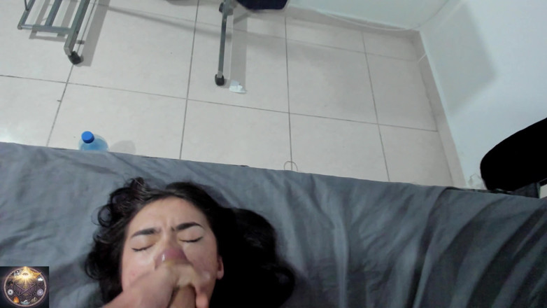 Teen amateur Latinas: POV Facial, an Old and Perverted Stepfather and His Stepdaughter