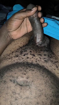 Late Night Horny Hairy African Male Stroking Dick and Releases Loads of Cum After the Lady Didn't Show up for Sex