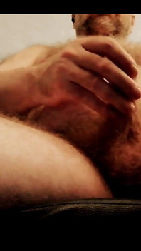 Ginger Hairy Stepdaddy Bear Wanking in Chair with Cum Shot