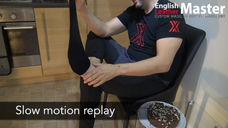 EnglishLeathermaster: Jerking with Feet and Cake
