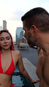 Fucking a Hot Thai Redhead Slut Picked up by the Swimming Pool